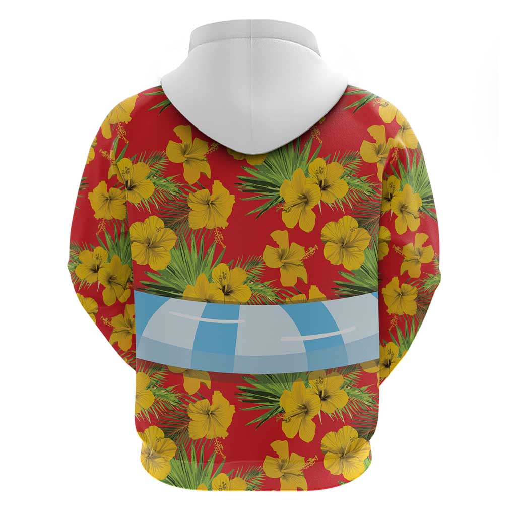 Polynesia Santa Claus Costume Zip Hoodie Tropical Vibe