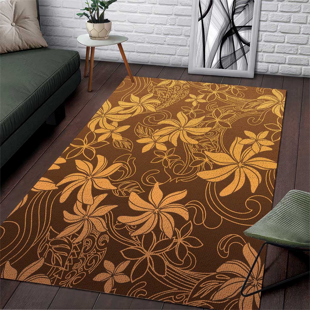 Tiare Tahiti Area Rug Brown Polynesia Motifs LT05 Brown - Polynesian Pride