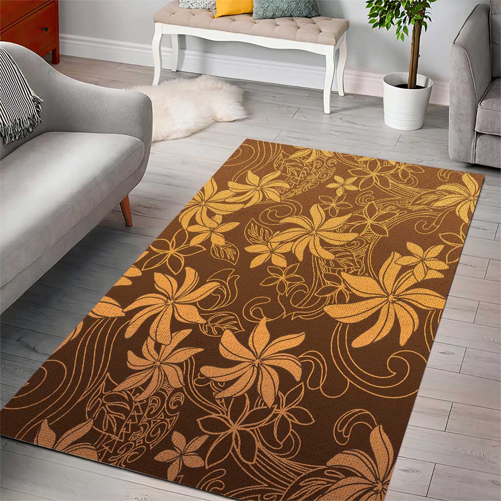 Tiare Tahiti Area Rug Brown Polynesia Motifs LT05 - Polynesian Pride