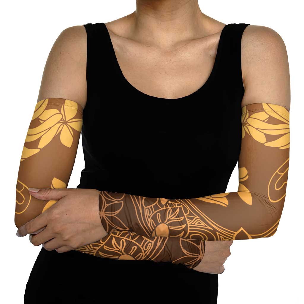 Tiare Tahiti Arm Sleeves Brown Polynesia Motifs LT05 - Polynesian Pride