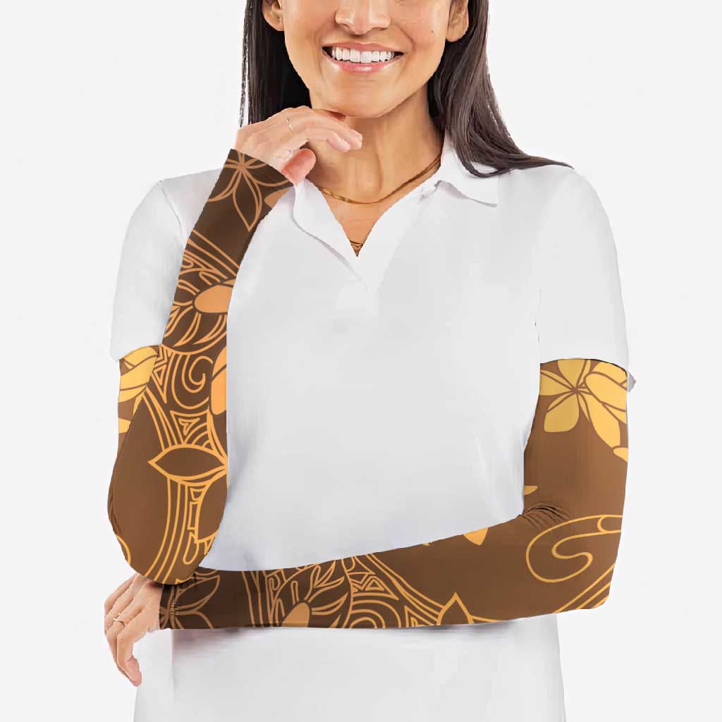 Tiare Tahiti Arm Sleeves Brown Polynesia Motifs LT05 - Polynesian Pride