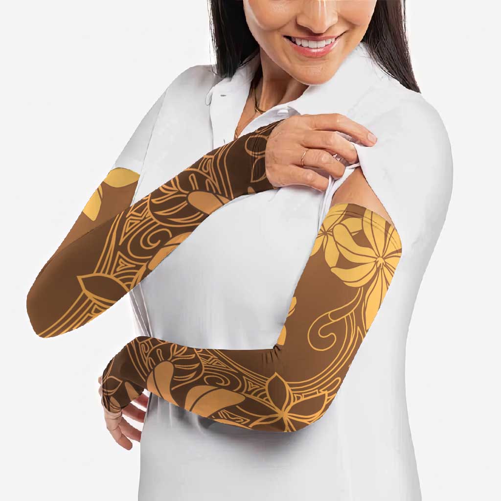 Tiare Tahiti Arm Sleeves Brown Polynesia Motifs LT05 - Polynesian Pride