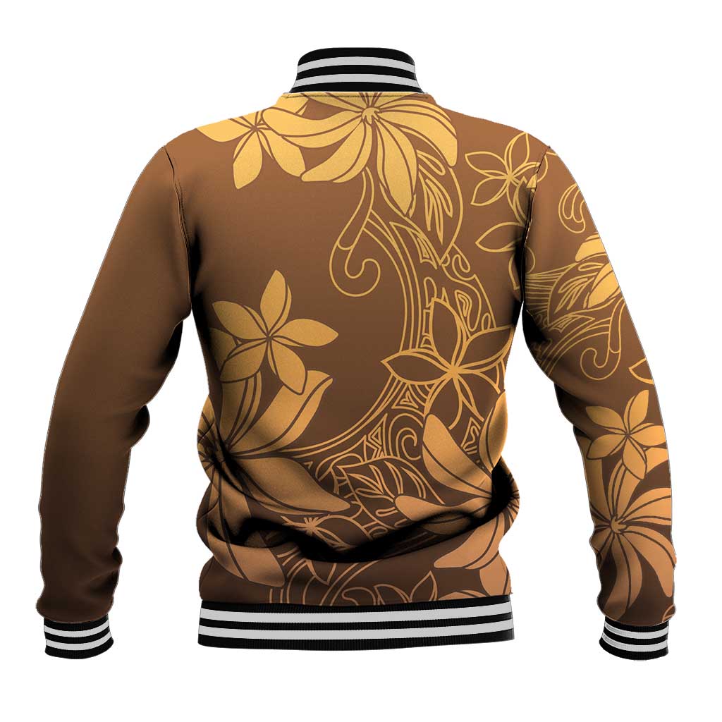 Tiare Tahiti Baseball Jacket Brown Polynesia Motifs - Polynesian Pride