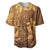 Tiare Tahiti Baseball Jersey Brown Polynesia Motifs - Polynesian Pride
