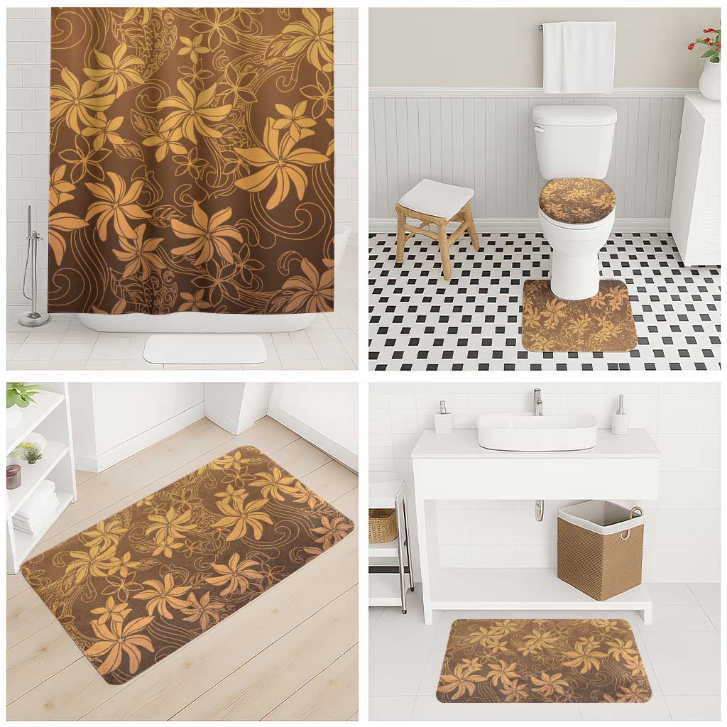 Tiare Tahiti Bathroom Set Brown Polynesia Motifs - Polynesian Pride