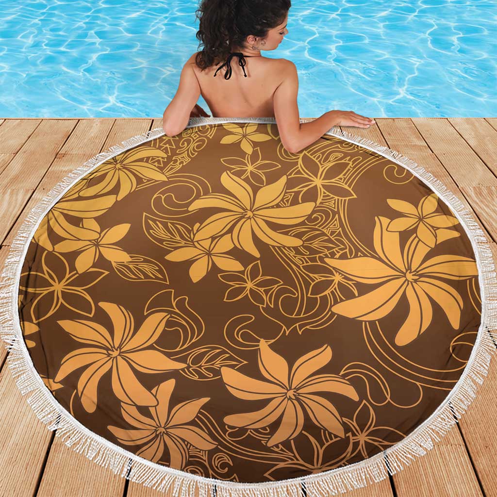 Tiare Tahiti Beach Blanket Brown Polynesia Motifs LT05 - Polynesian Pride
