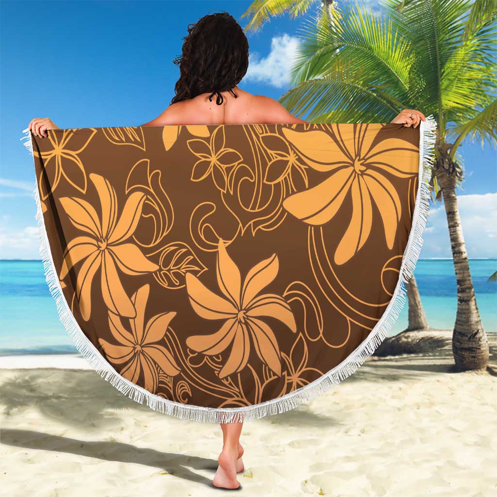 Tiare Tahiti Beach Blanket Brown Polynesia Motifs LT05 - Polynesian Pride