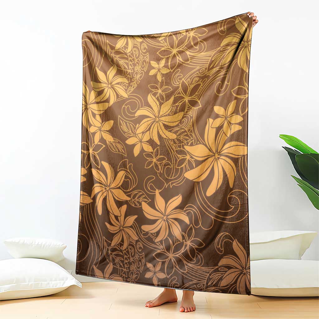 Tiare Tahiti Blanket Brown Polynesia Motifs LT05 - Polynesian Pride
