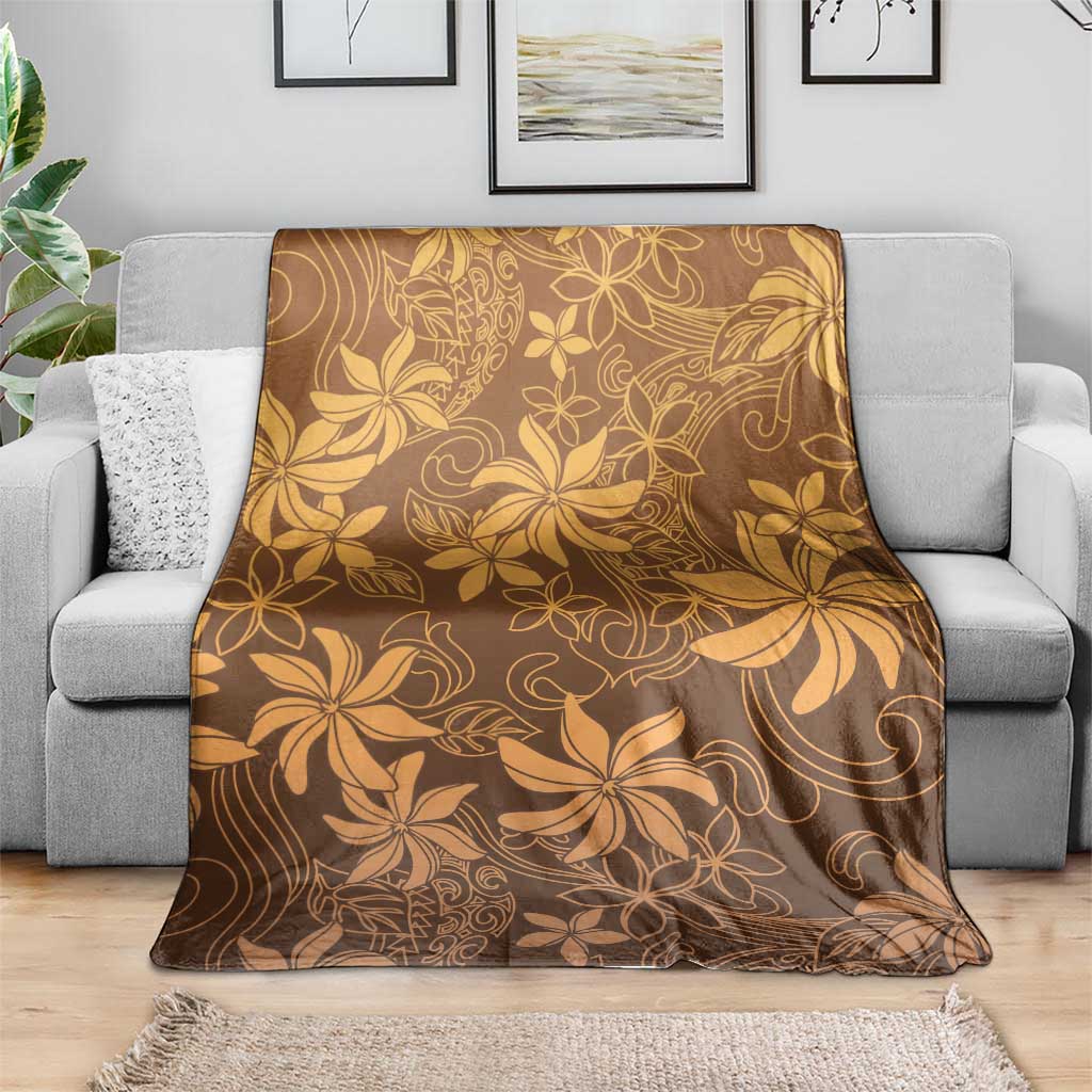 Tiare Tahiti Blanket Brown Polynesia Motifs LT05 - Polynesian Pride