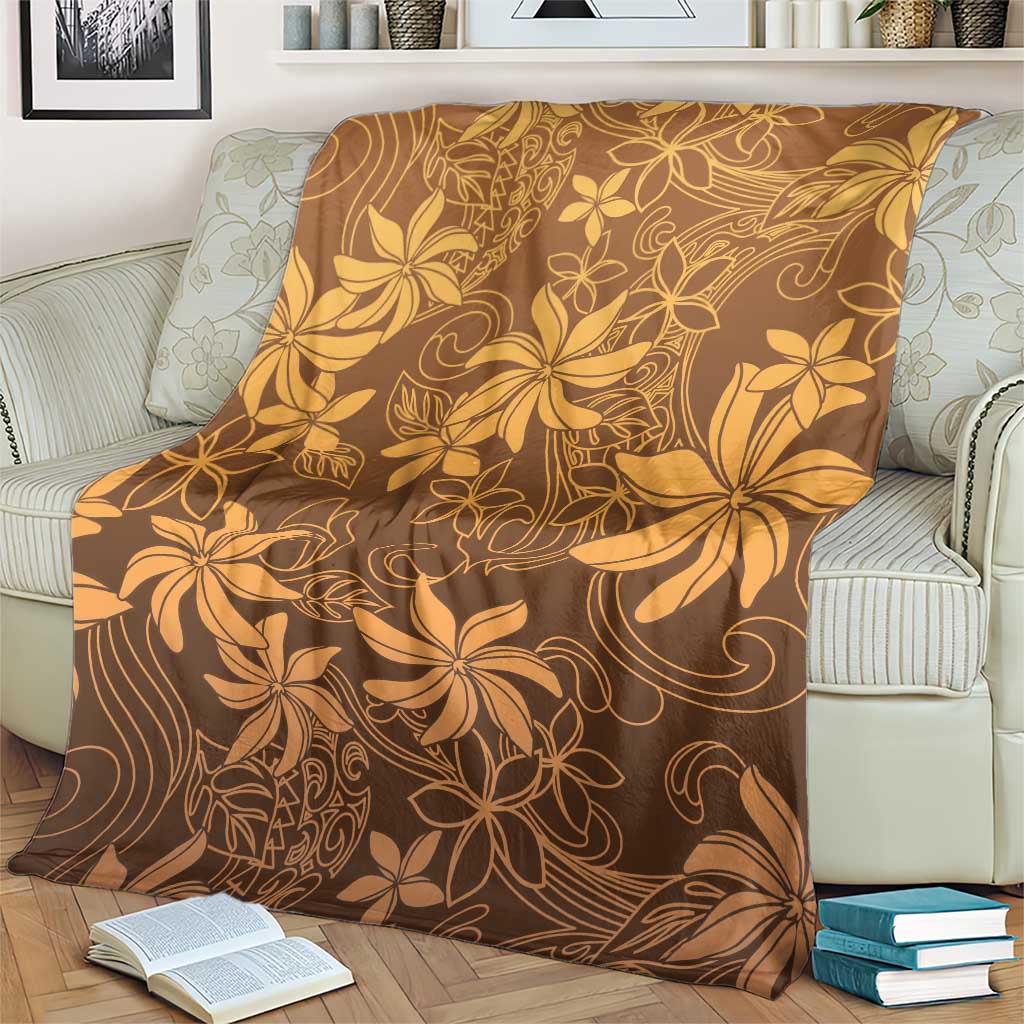 Tiare Tahiti Blanket Brown Polynesia Motifs LT05 - Polynesian Pride