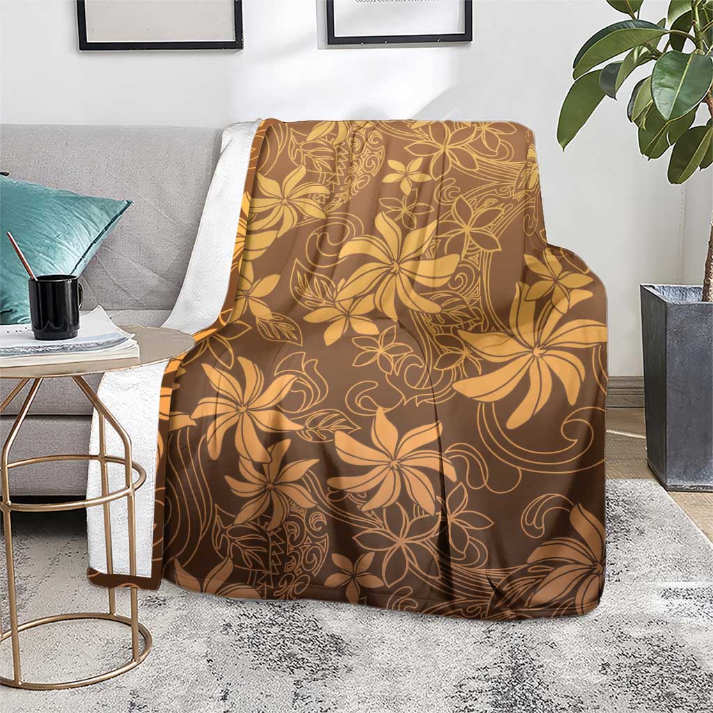 Tiare Tahiti Blanket Brown Polynesia Motifs LT05 - Polynesian Pride