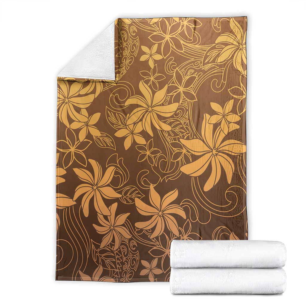 Tiare Tahiti Blanket Brown Polynesia Motifs LT05 - Polynesian Pride