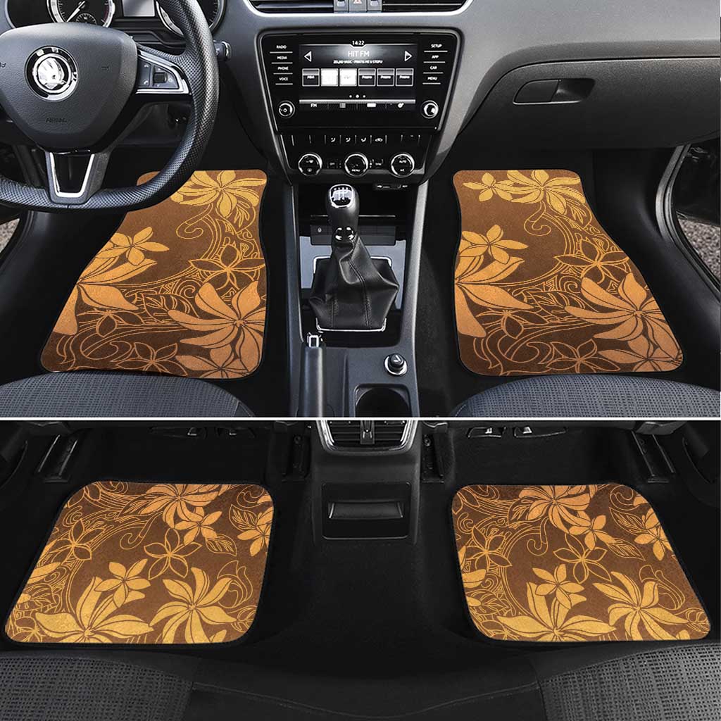 Tiare Tahiti Car Mats Brown Polynesia Motifs LT05 Set 4pcs Brown - Polynesian Pride