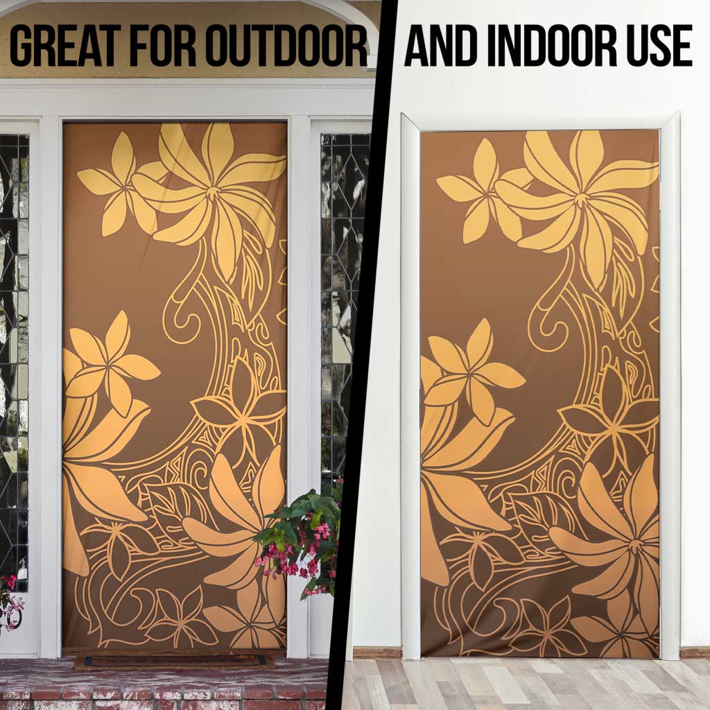 Tiare Tahiti Door Cover Brown Polynesia Motifs - Polynesian Pride