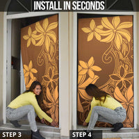 Tiare Tahiti Door Cover Brown Polynesia Motifs - Polynesian Pride