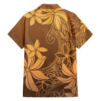 Tiare Tahiti Family Matching Off Shoulder Maxi Dress and Hawaiian Shirt Brown Polynesia Motifs - Polynesian Pride