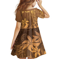 Tiare Tahiti Family Matching Off Shoulder Short Dress and Hawaiian Shirt Brown Polynesia Motifs - Polynesian Pride