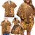 Tiare Tahiti Family Matching Off Shoulder Short Dress and Hawaiian Shirt Brown Polynesia Motifs - Polynesian Pride