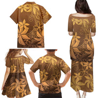 Tiare Tahiti Family Matching Puletasi and Hawaiian Shirt Brown Polynesia Motifs LT05 - Polynesian Pride