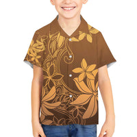 Tiare Tahiti Family Matching Puletasi and Hawaiian Shirt Brown Polynesia Motifs LT05 Son's Shirt Brown - Polynesian Pride