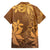 Tiare Tahiti Family Matching Summer Maxi Dress and Hawaiian Shirt Brown Polynesia Motifs - Polynesian Pride