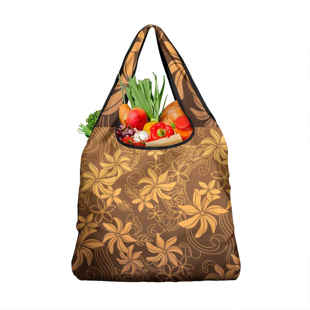 Tiare Tahiti Grocery Bag Brown Polynesia Motifs - Polynesian Pride