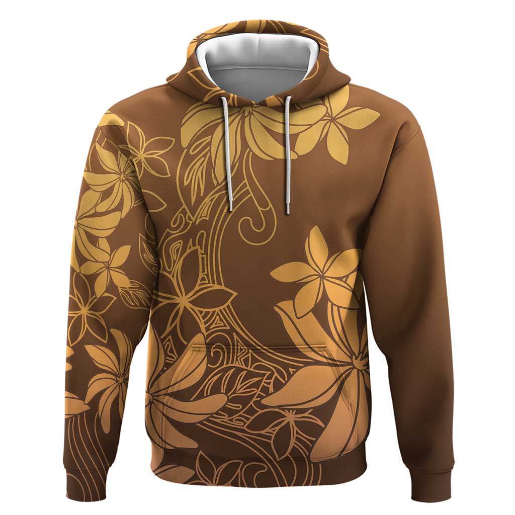 Tiare Tahiti Hoodie Brown Polynesia Motifs - Polynesian Pride