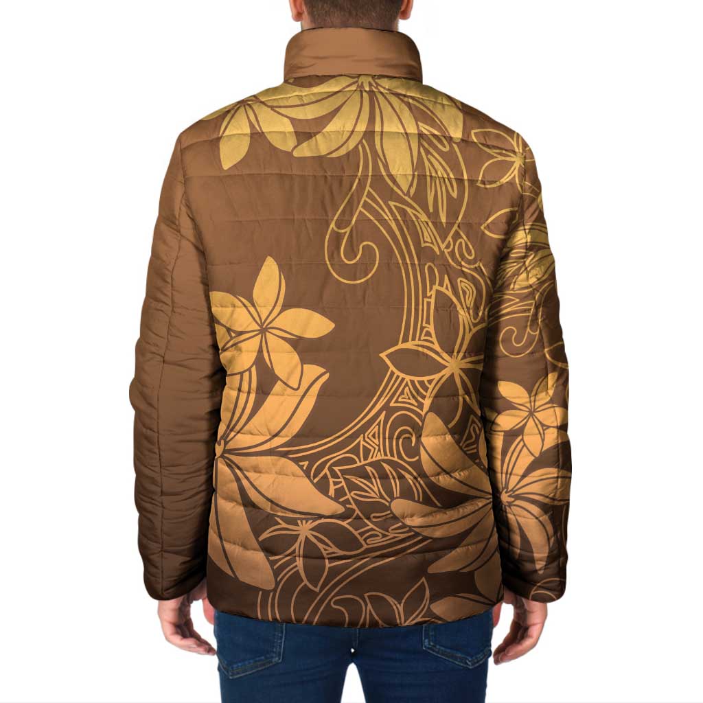 Tiare Tahiti Padded Jacket Brown Polynesia Motifs - Polynesian Pride