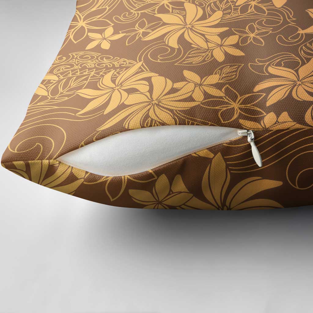 Tiare Tahiti Pillow Cover Brown Polynesia Motifs LT05 - Polynesian Pride