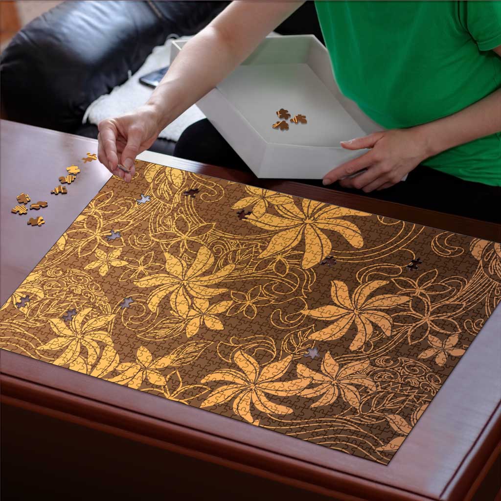 Tiare Tahiti Puzzle Brown Polynesia Motifs - Polynesian Pride