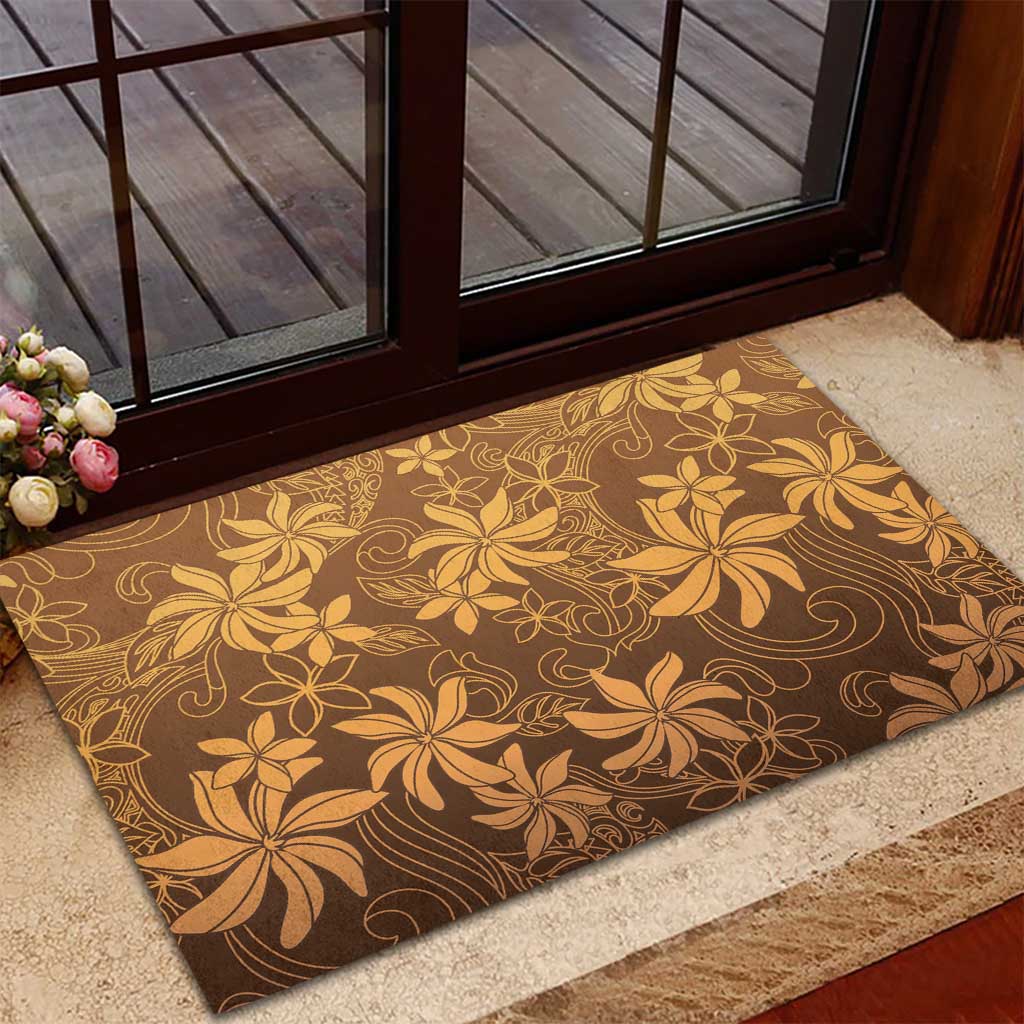 Tiare Tahiti Rubber Doormat Brown Polynesia Motifs - Polynesian Pride