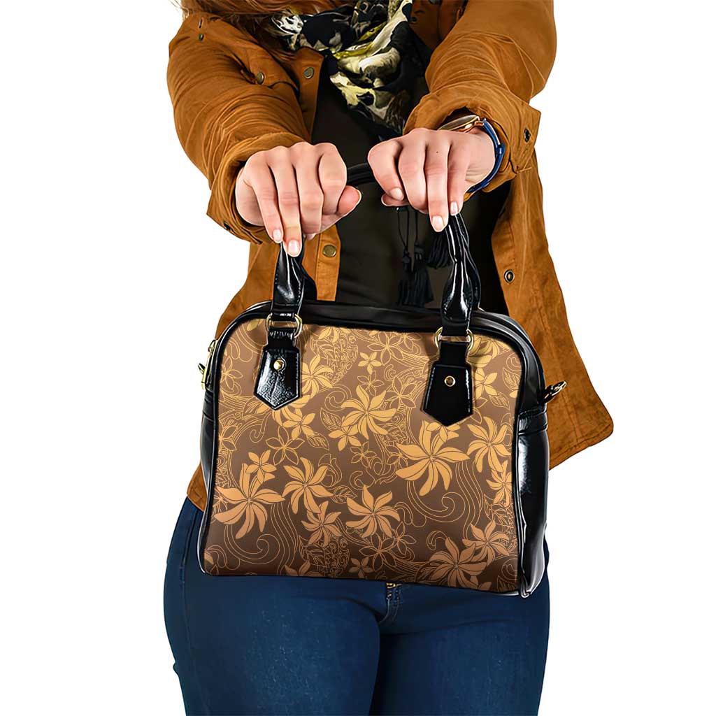 Tiare Tahiti Shoulder Handbag Brown Polynesia Motifs LT05 One Size Brown - Polynesian Pride