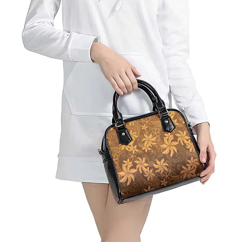 Tiare Tahiti Shoulder Handbag Brown Polynesia Motifs LT05 - Polynesian Pride