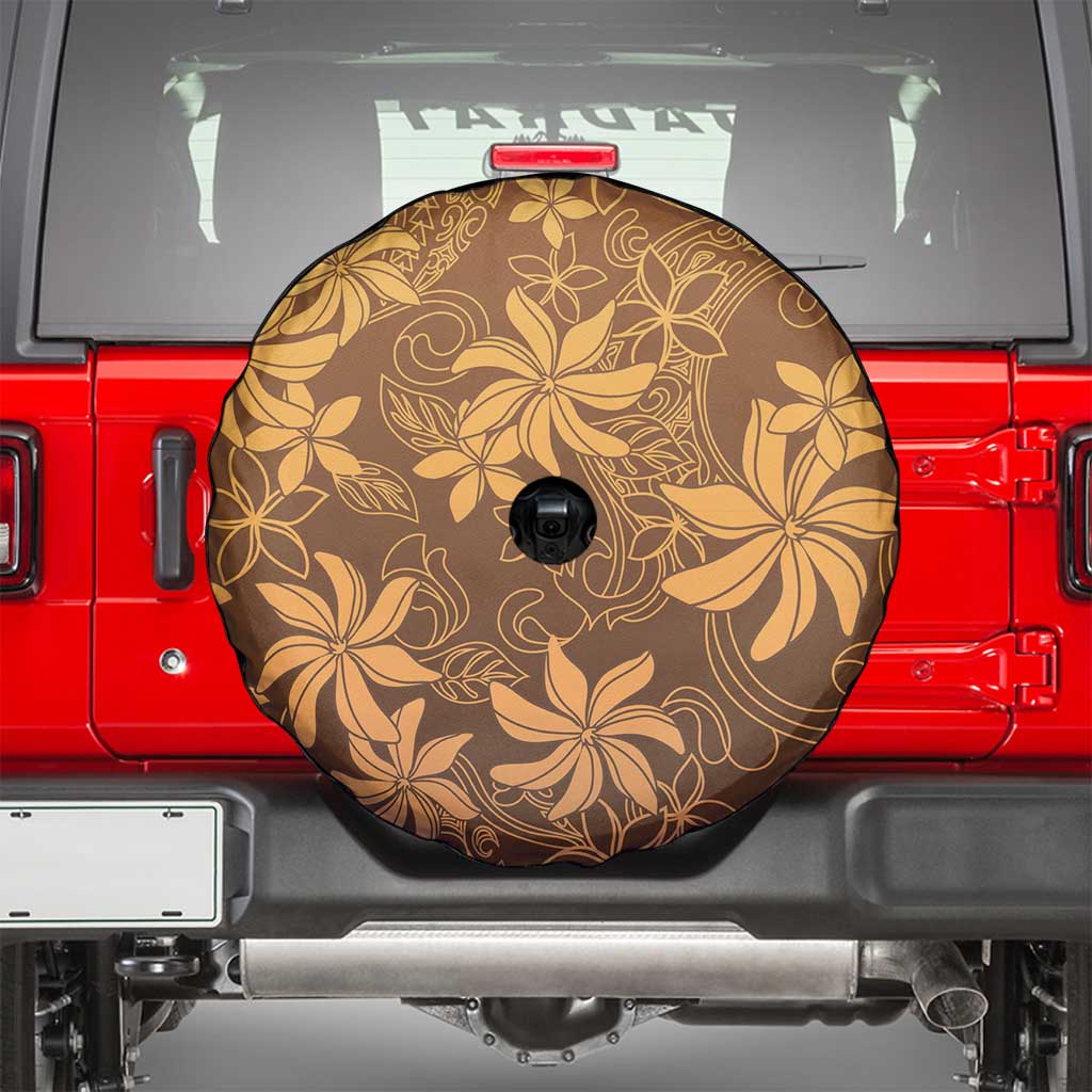 Tiare Tahiti Spare Tire Cover Brown Polynesia Motifs LT05 - Polynesian Pride
