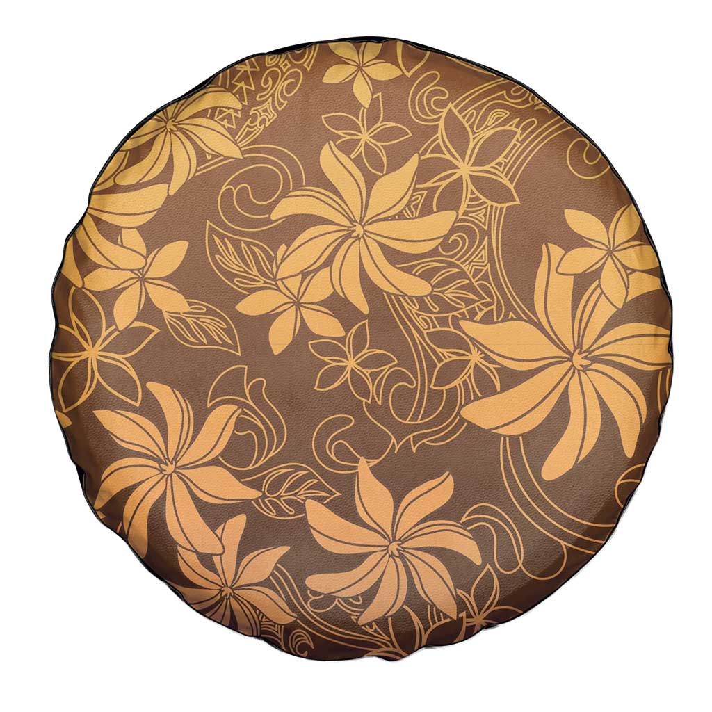 Tiare Tahiti Spare Tire Cover Brown Polynesia Motifs LT05 - Polynesian Pride