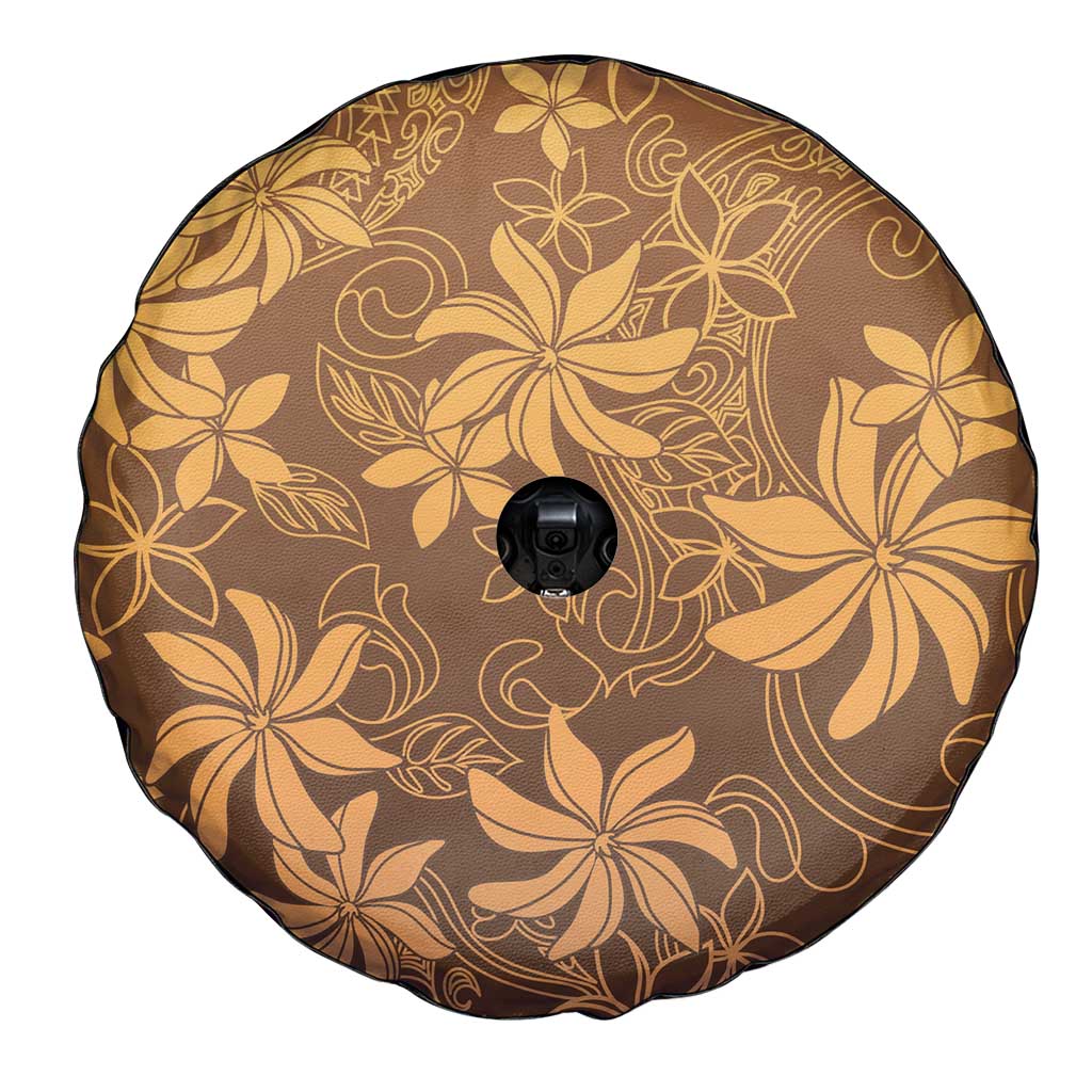 Tiare Tahiti Spare Tire Cover Brown Polynesia Motifs LT05 - Polynesian Pride