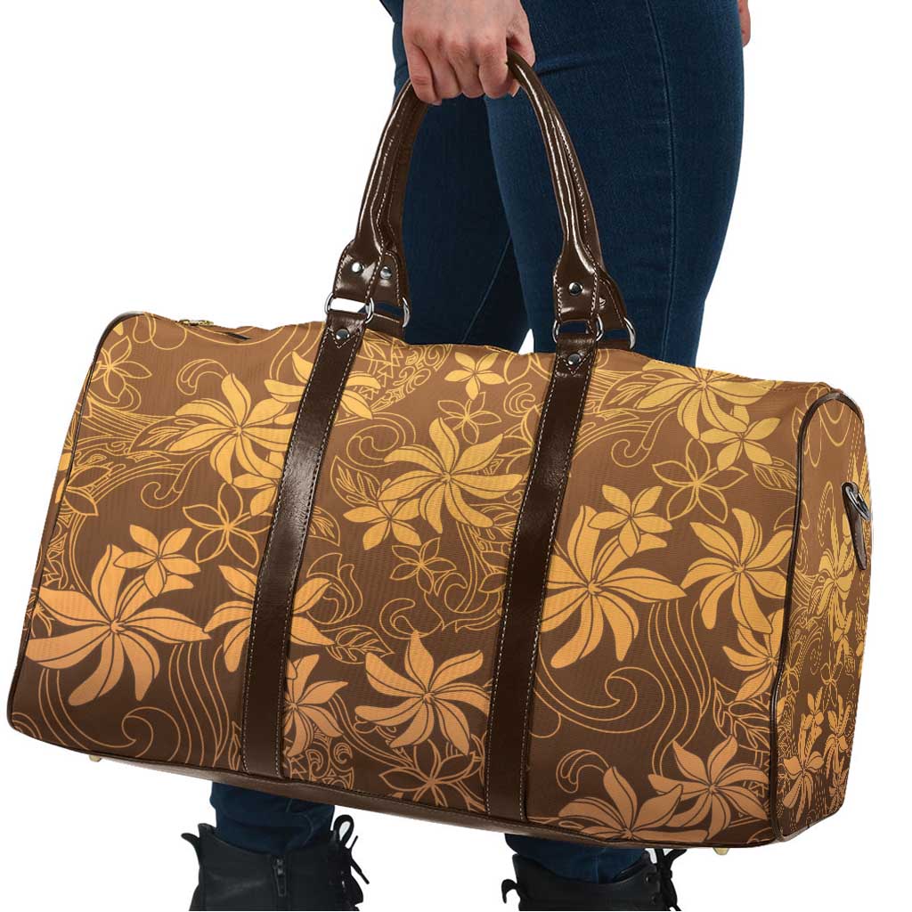 Tiare Tahiti Travel Bag Brown Polynesia Motifs - Polynesian Pride