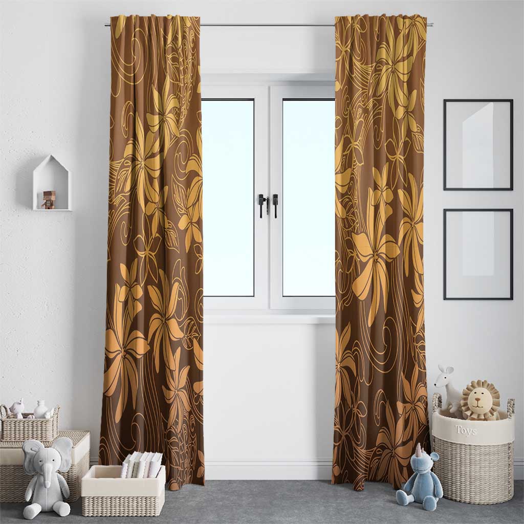Tiare Tahiti Window Curtain Brown Polynesia Motifs LT05 - Polynesian Pride