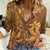 Tiare Tahiti Women Casual Shirt Brown Polynesia Motifs - Polynesian Pride
