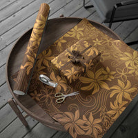 Tiare Tahiti Wrapping Paper Brown Polynesia Motifs - Polynesian Pride