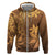 Tiare Tahiti Zip Hoodie Brown Polynesia Motifs - Polynesian Pride