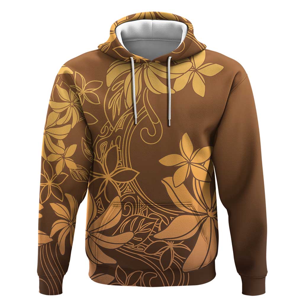 Tiare Tahiti Zip Hoodie Brown Polynesia Motifs LT05 Pullover Hoodie Brown - Polynesian Pride