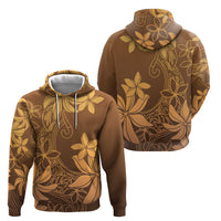 Tiare Tahiti Zip Hoodie Brown Polynesia Motifs LT05 - Polynesian Pride