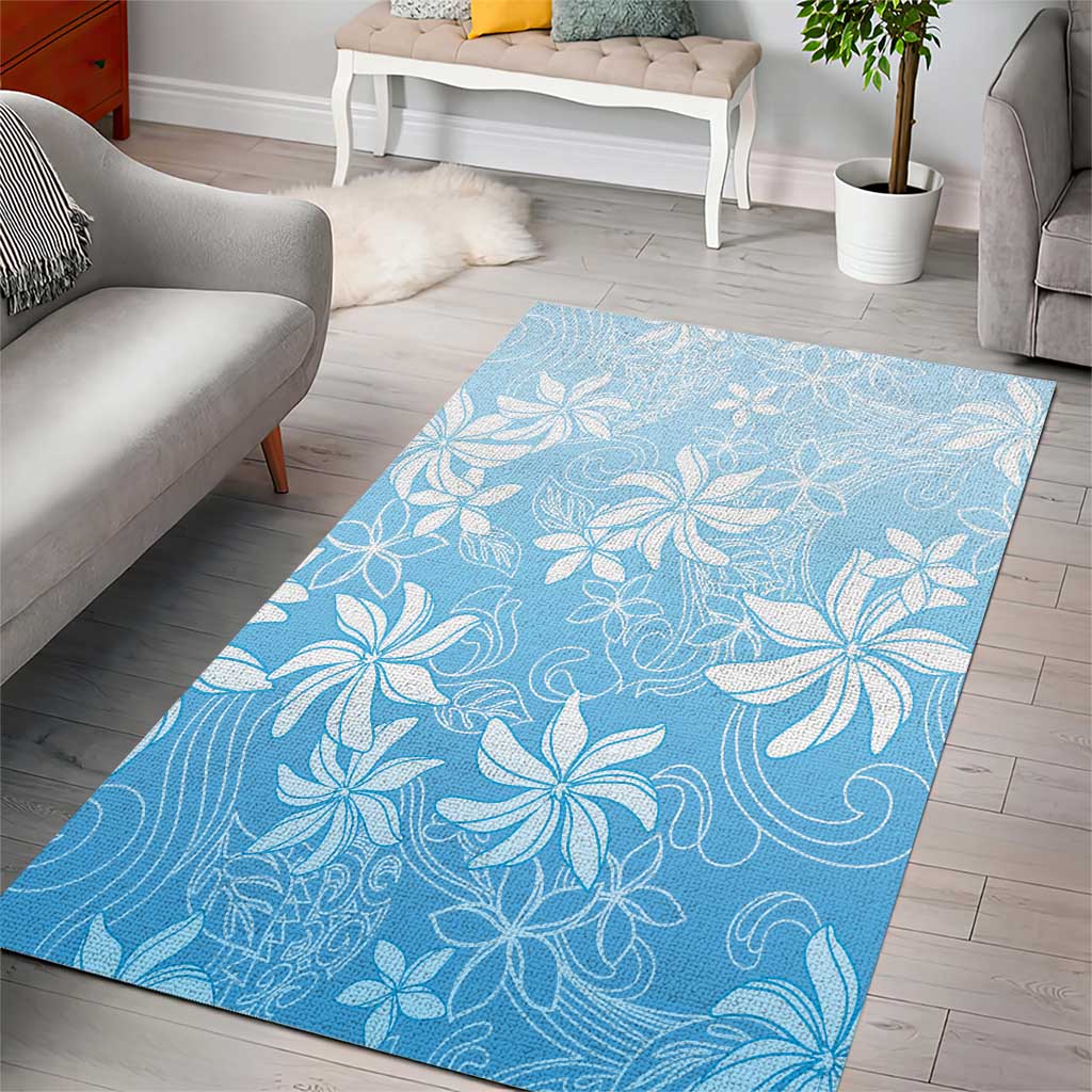 Tiare Tahiti Area Rug Blue Polynesia Motifs LT05 - Polynesian Pride
