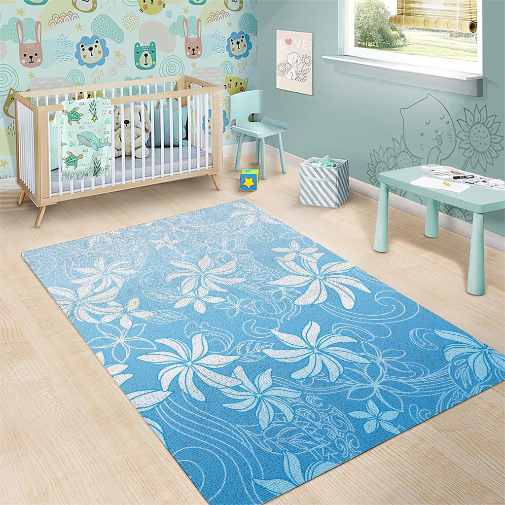 Tiare Tahiti Area Rug Blue Polynesia Motifs LT05 - Polynesian Pride