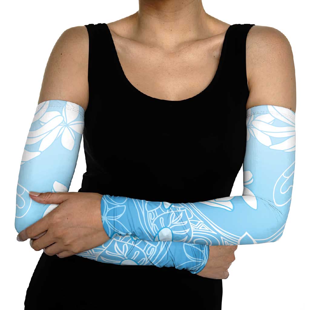 Tiare Tahiti Arm Sleeves Blue Polynesia Motifs LT05 - Polynesian Pride