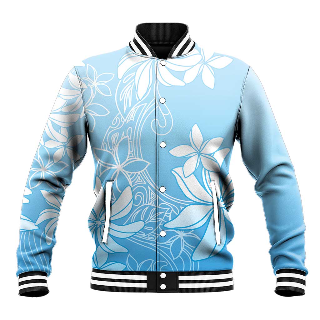 Tiare Tahiti Baseball Jacket Blue Polynesia Motifs - Polynesian Pride