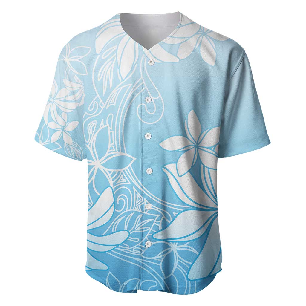 Tiare Tahiti Baseball Jersey Blue Polynesia Motifs LT05 Blue - Polynesian Pride