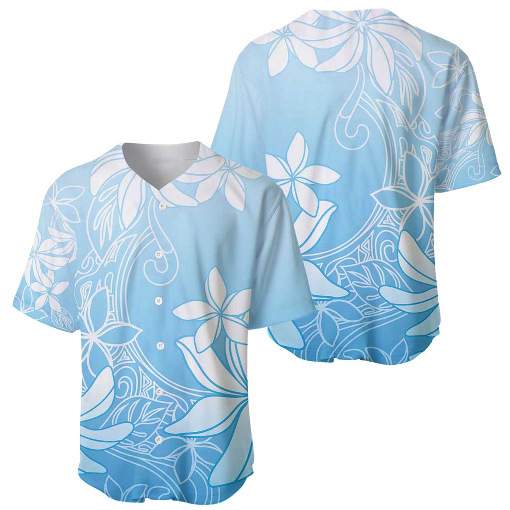 Tiare Tahiti Baseball Jersey Blue Polynesia Motifs LT05 - Polynesian Pride