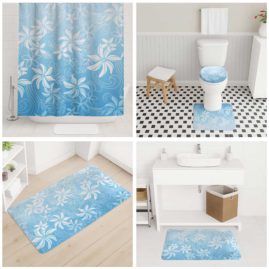 Tiare Tahiti Bathroom Set Blue Polynesia Motifs - Polynesian Pride